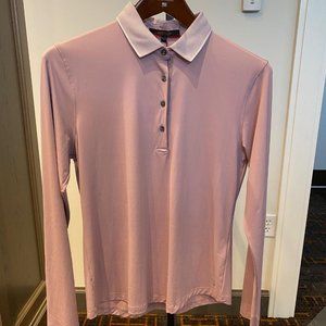 GREYSON SCARLETT LONG SLEEVE POLO WITH CROWLEY COLLAR